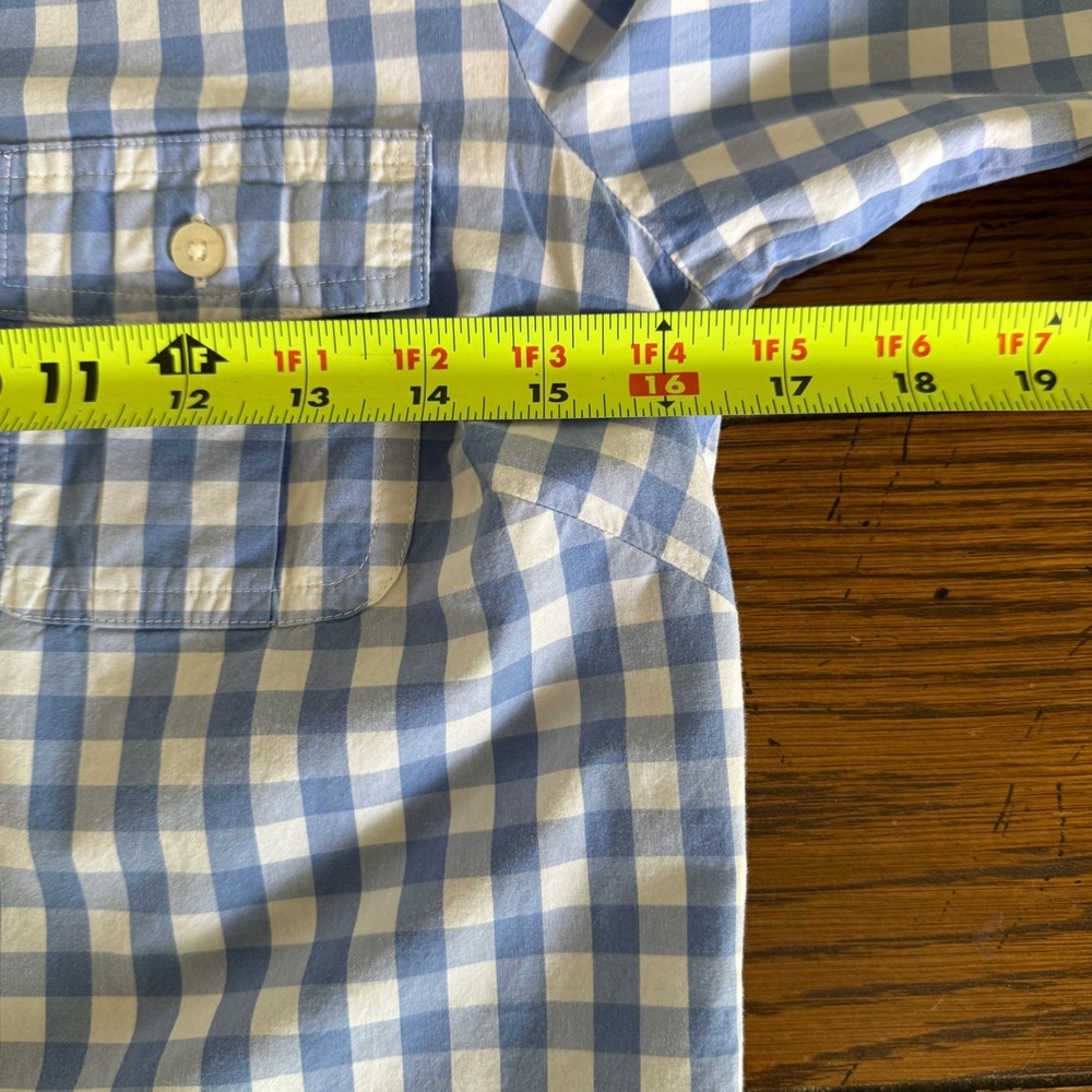 Vineyard Vines Women Size 0 Shift Dress Blue White Gingham Cotton Popover Preppy - Picture 9 of 14